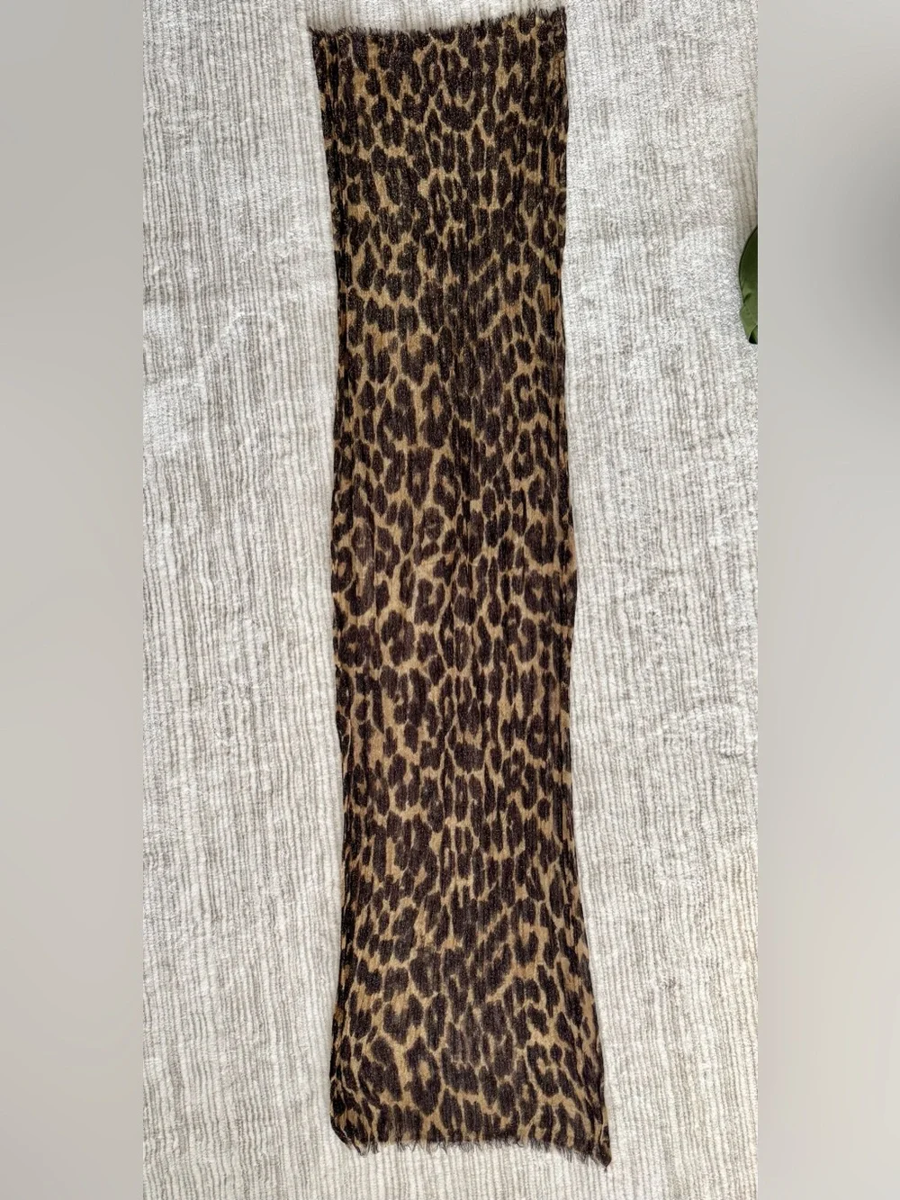 Ann Taylor Leopard Print Metallic Shimmer Scarf